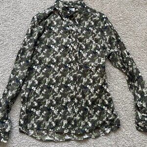 MSRP $332 Isabel Marant Ilako printed cotton-poplin shirt - Men's Size Medium